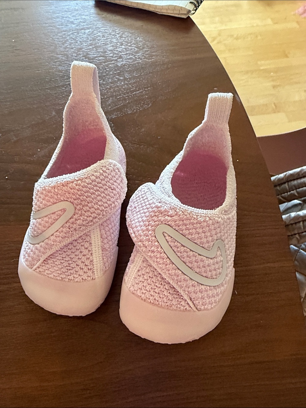Nike Baby Slip-On Knit Sneakers in Light Pink